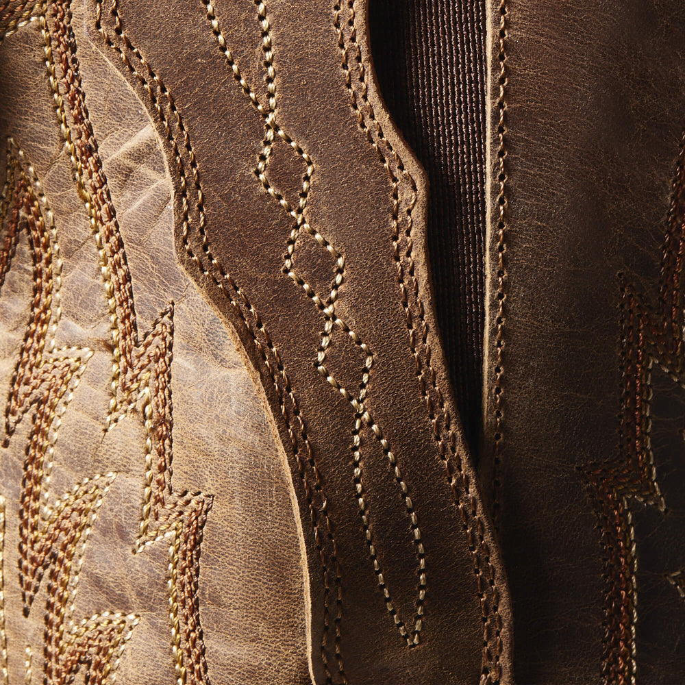 Heritage X Toe Elastic Wide Calf Western Boot Women - DISTRESSED BROWN