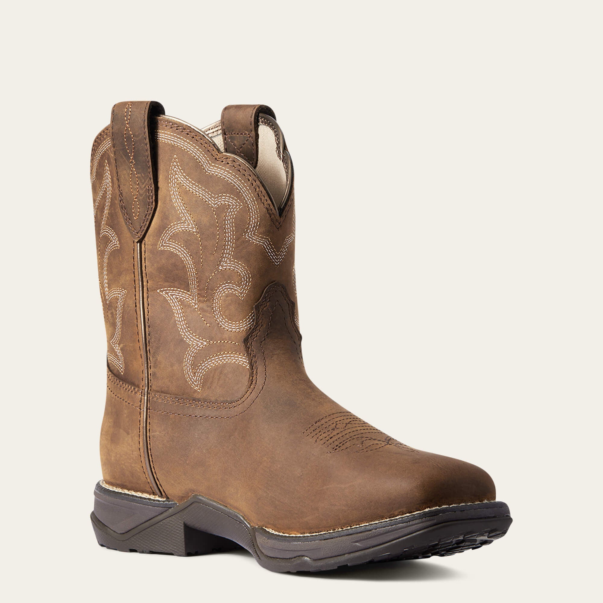 Anthem Shortie II Waterproof Square Toe Western Boot Women - DISTRESSED BROWN