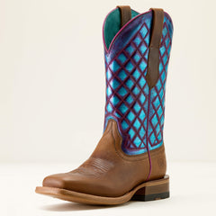 Frontier Wittman Wide Square Toe Western Boot Women - SHADES OF GRAIN/IRIDESCENT LAGOON