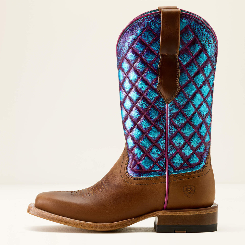 Frontier Wittman Wide Square Toe Western Boot Women - SHADES OF GRAIN/IRIDESCENT LAGOON