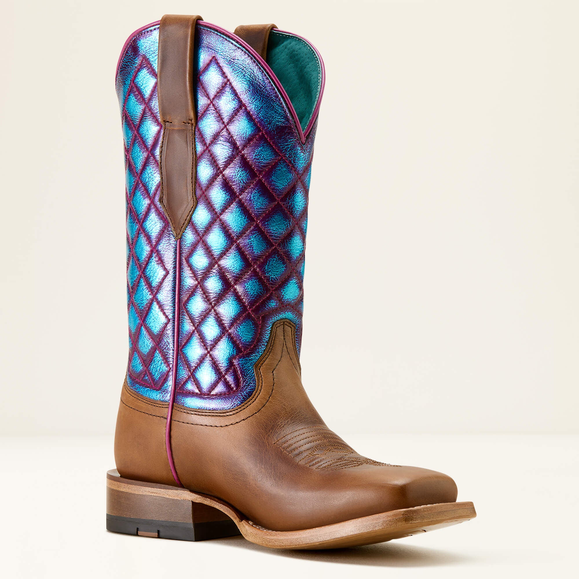 Frontier Wittman Wide Square Toe Western Boot Women - SHADES OF GRAIN/IRIDESCENT LAGOON