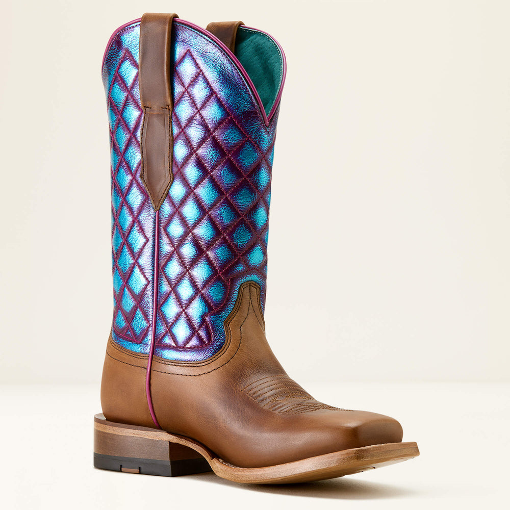 Frontier Wittman Wide Square Toe Western Boot Women - SHADES OF GRAIN/IRIDESCENT LAGOON