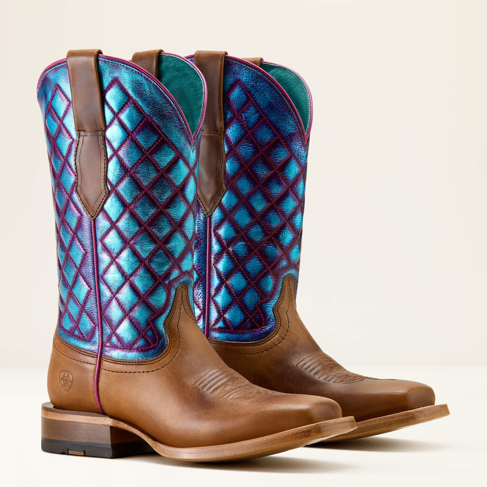 Frontier Wittman Wide Square Toe Western Boot Women - SHADES OF GRAIN/IRIDESCENT LAGOON