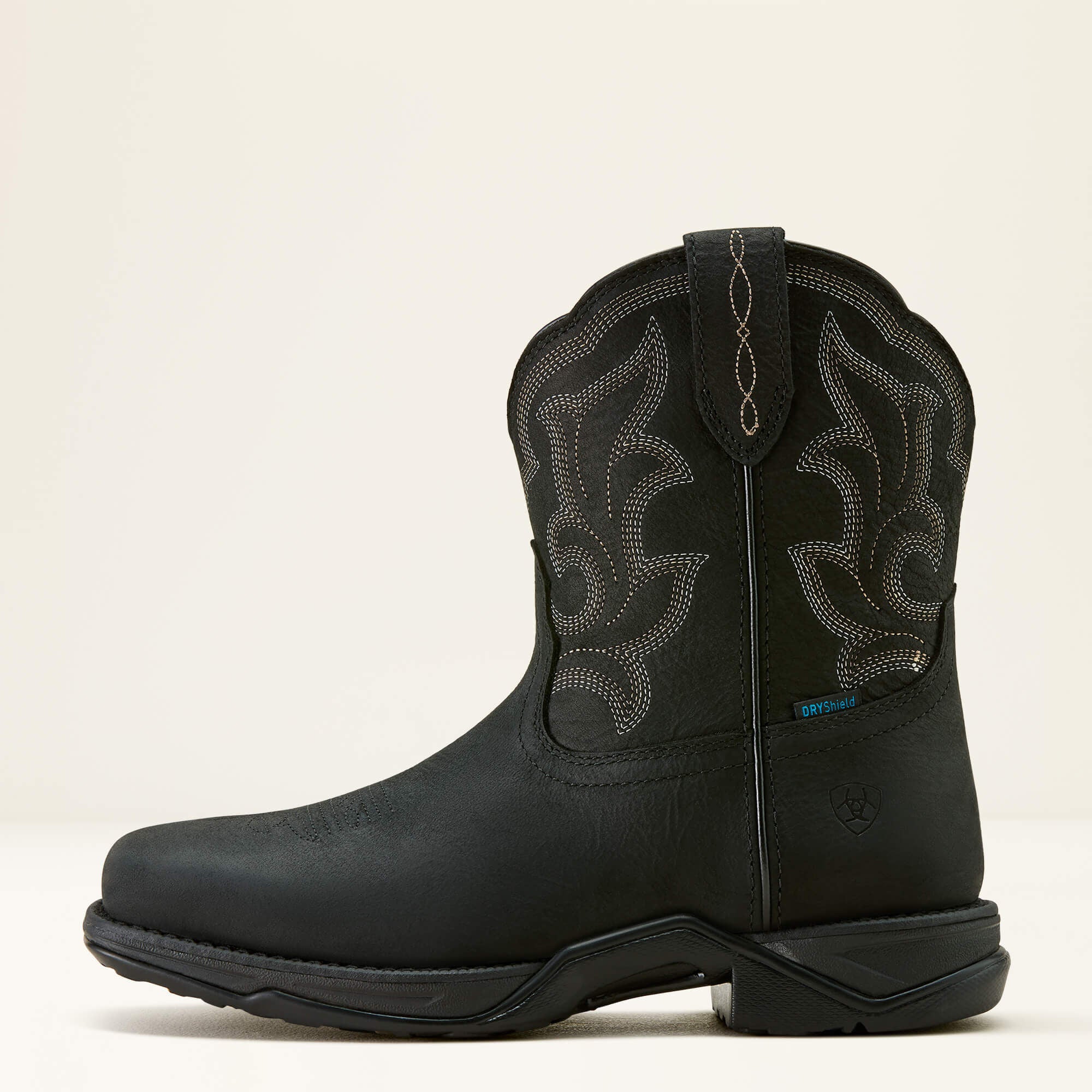 Anthem Shortie II Waterproof Square Toe Western Boot Women - BEAR BLACK