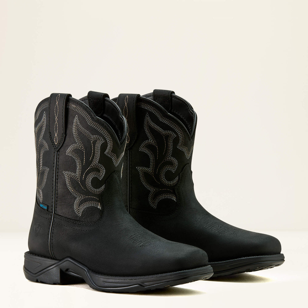 Anthem Shortie II Waterproof Square Toe Western Boot Women - BEAR BLACK