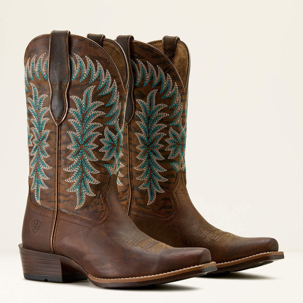 Beaumont K Toe Western Boot Women - SASSY BROWN/GILDED TIGER PRINT