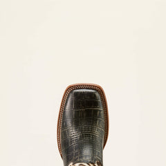 Frontier Farrah Wide Square Toe Western Boot Women - MIDNIGHT CROC PRINT/GILDED LEOPARD HAIR ON