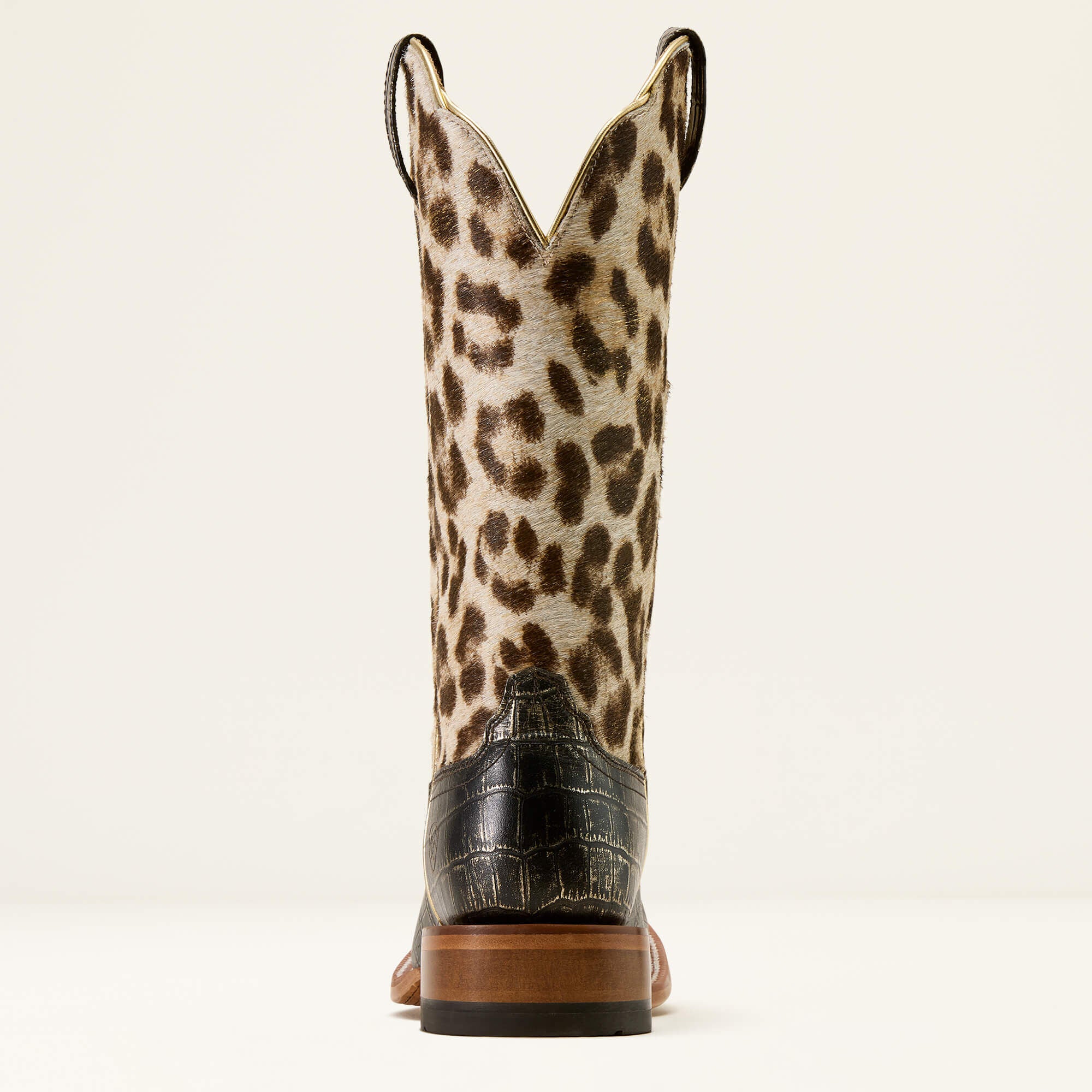 Frontier Farrah Wide Square Toe Western Boot Women - MIDNIGHT CROC PRINT/GILDED LEOPARD HAIR ON