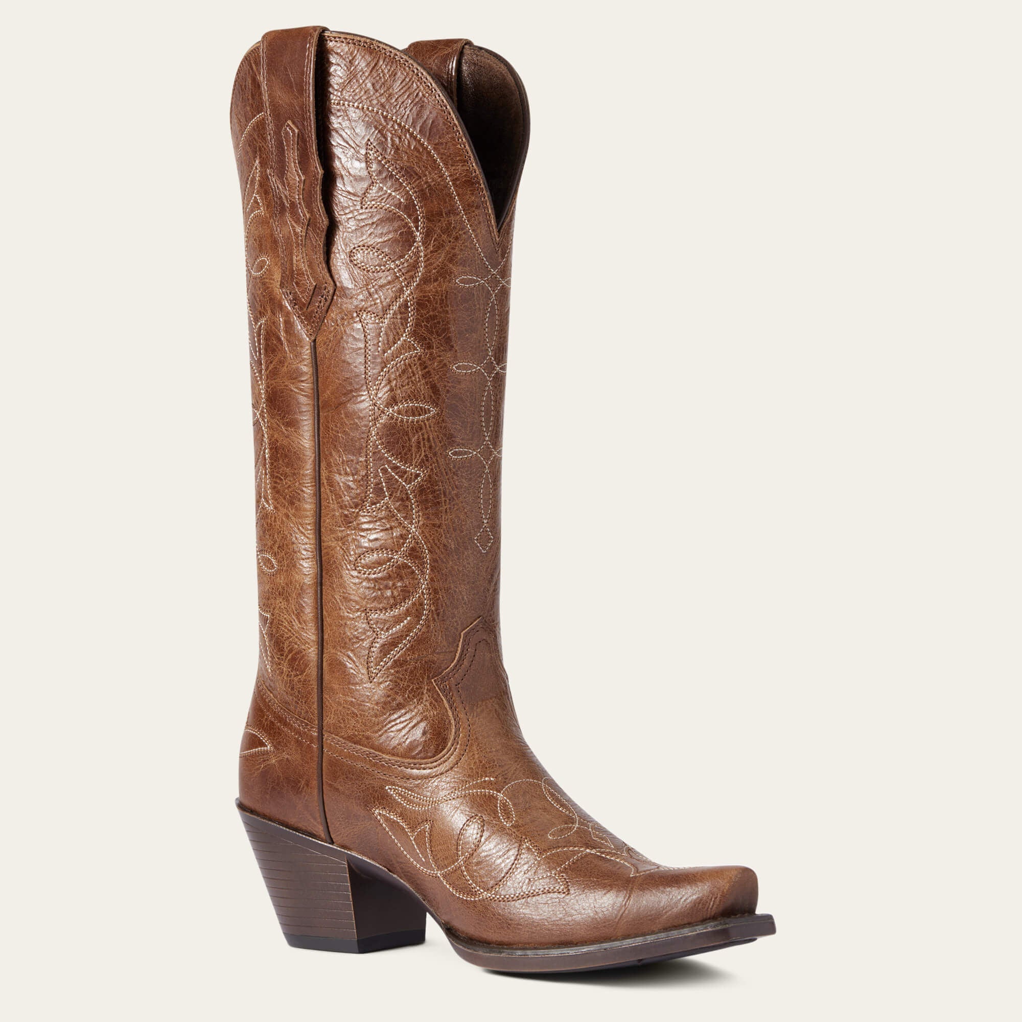 Heritage D Toe StretchFit Western Boot Women - DARK TAN