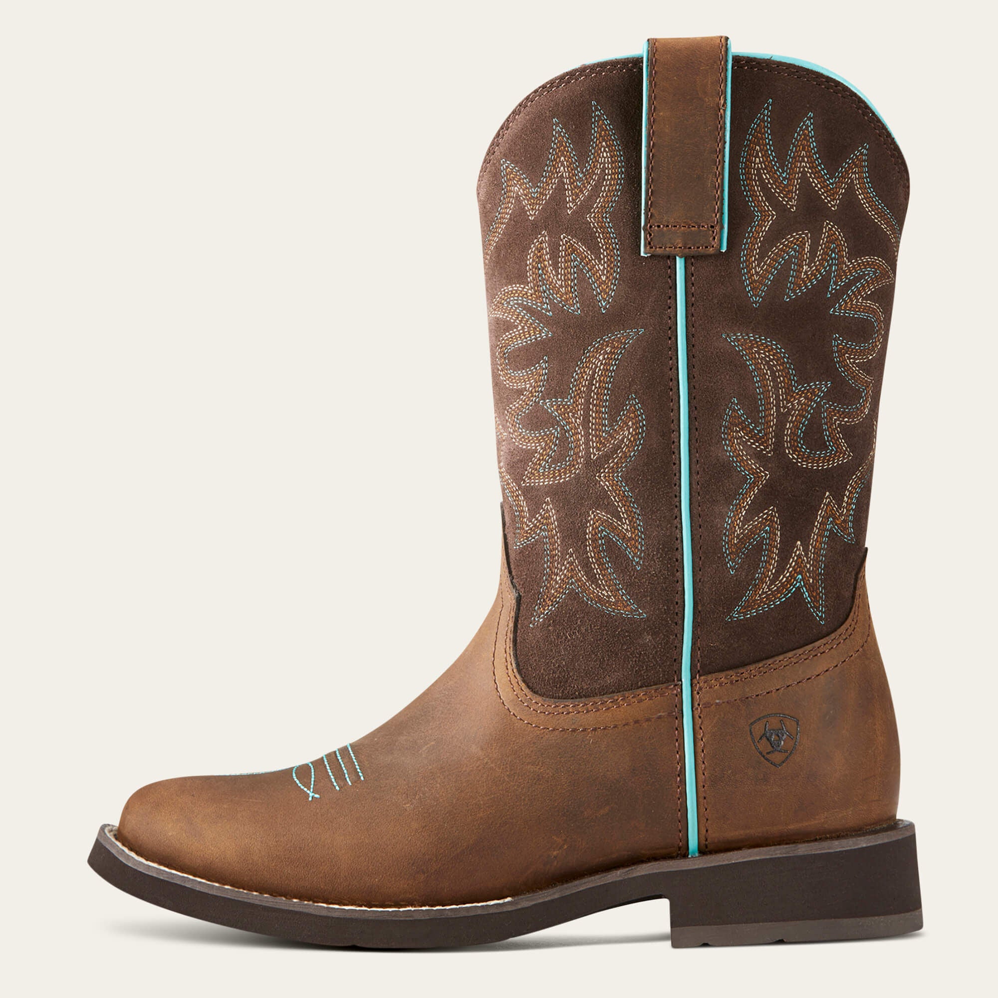 Delilah Round Toe Western Boot Women - DISTRESSED BROWN