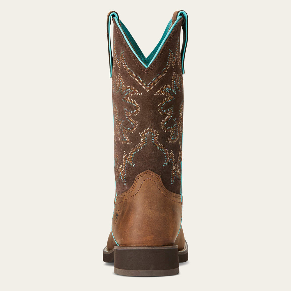 Delilah Round Toe Western Boot Women - DISTRESSED BROWN