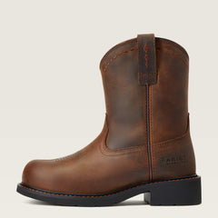 Fatbaby Work Pull-On Steel Toe Work Boot Women - DISTRESSED BROWN
