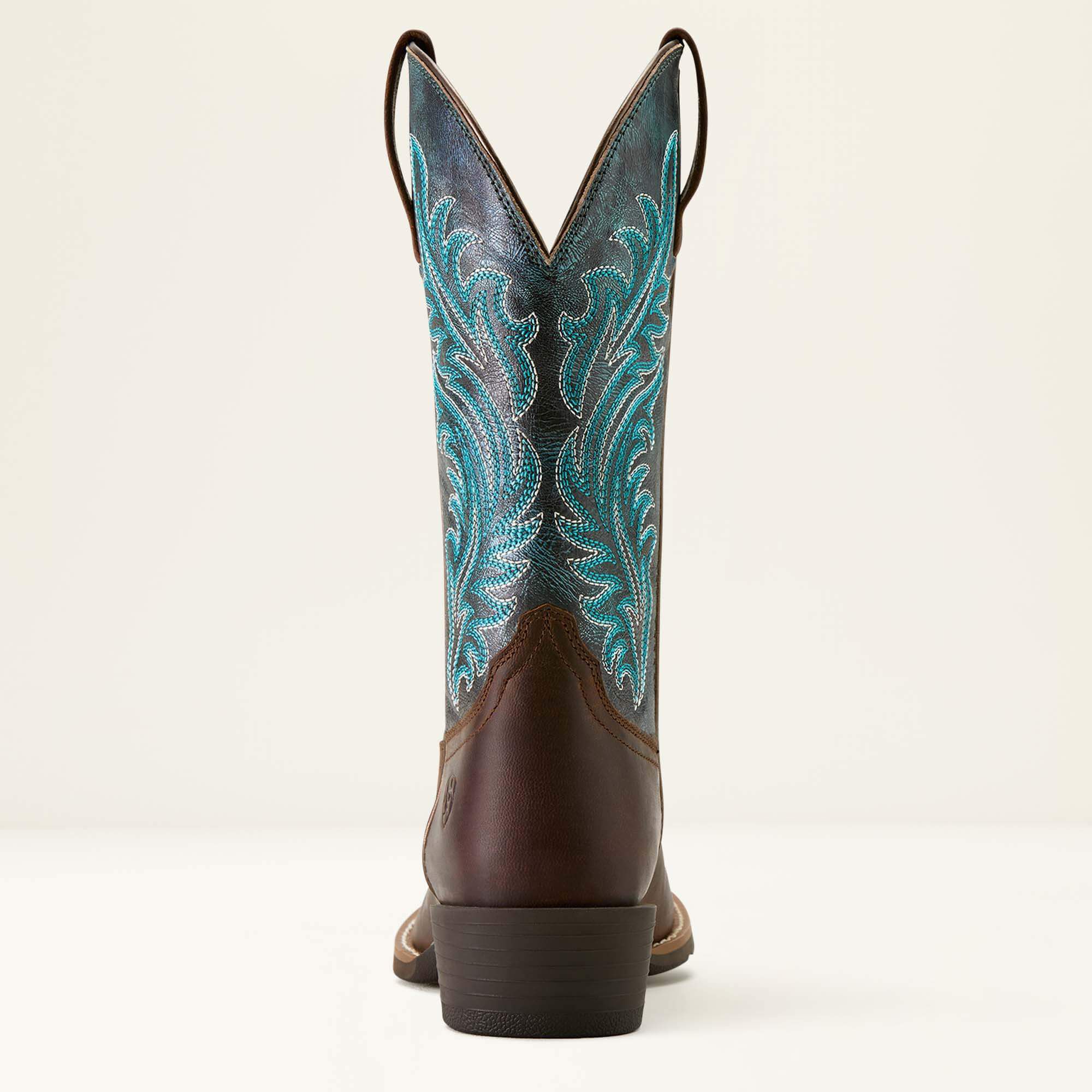 Round Up Narrow Cutter Toe Western Boot Women - SASSY BROWN/OCEAN WAVE