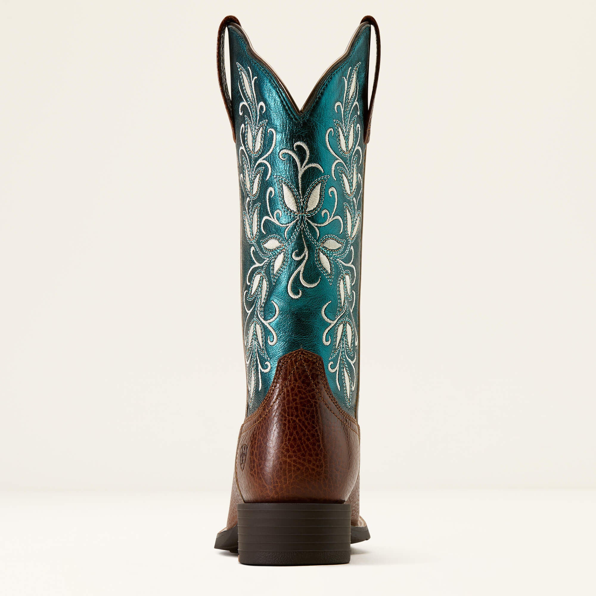 Round Up Holly Wide Square Toe Western Boot Women - BEASTY BROWN/METALLIC SEA