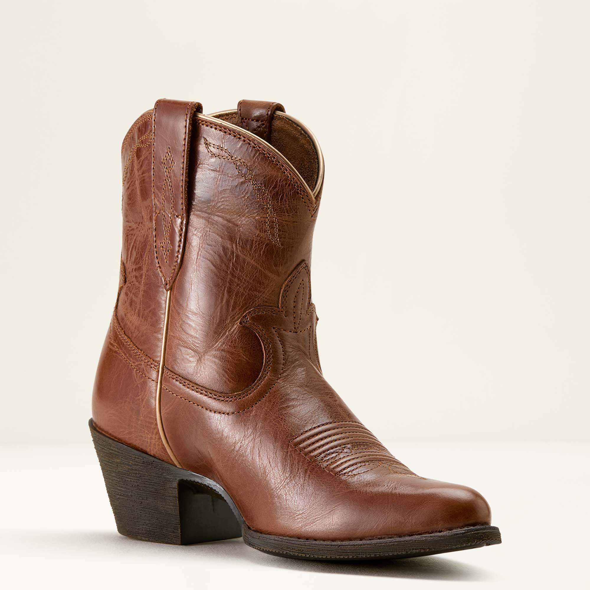 Maggie J Toe Western Boot Women - AGED SIENNA