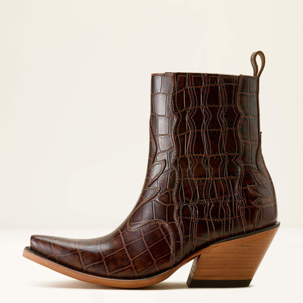 Jade X Toe Western Boot Women - LUXE ESPRESSO CROC PRINT