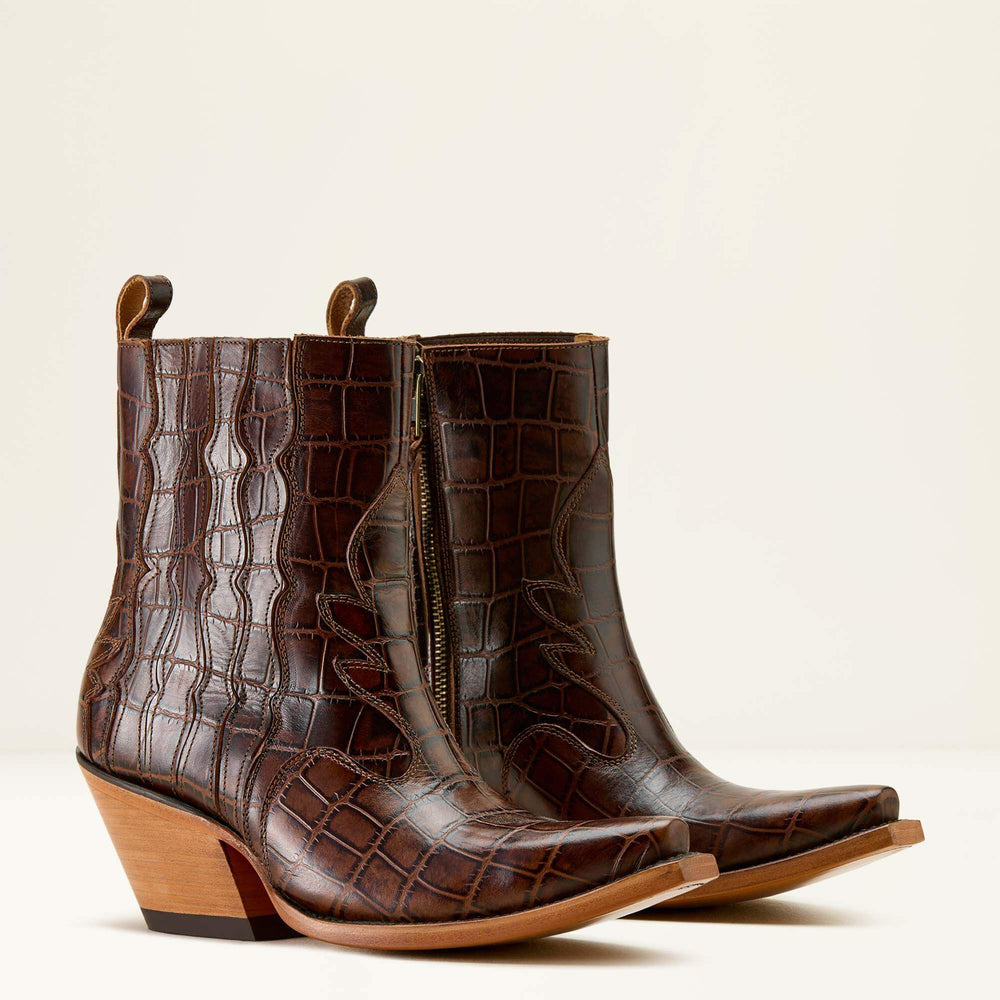 Jade X Toe Western Boot Women - LUXE ESPRESSO CROC PRINT