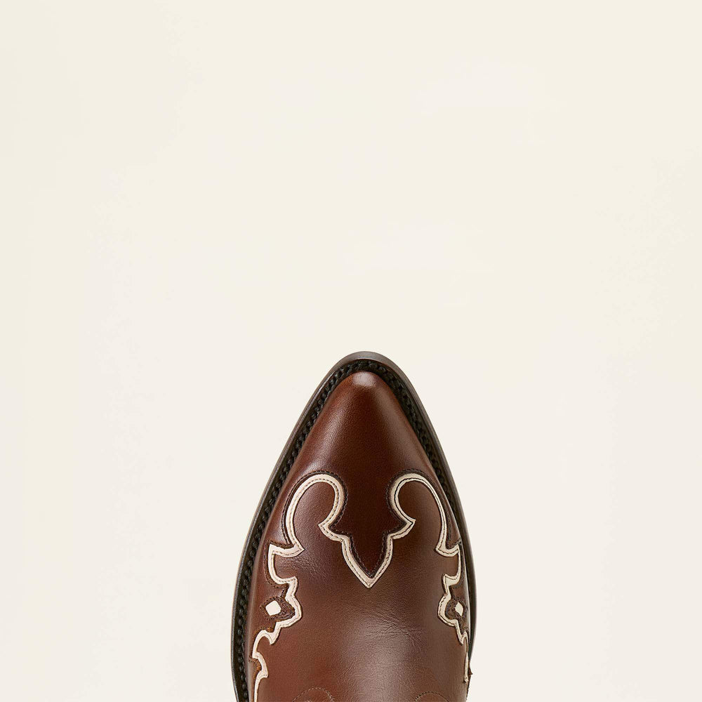 Bandida Sendero J Toe Western Boot Women - MOCHA TAN/YEEHAW PRINT