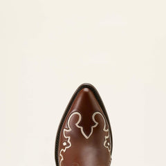 Bandida Sendero J Toe Western Boot Women - MOCHA TAN/YEEHAW PRINT