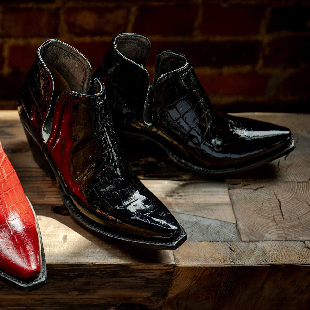 Dixon X Toe Western Boot Women - LUXE CAVIAR CROC PRINT
