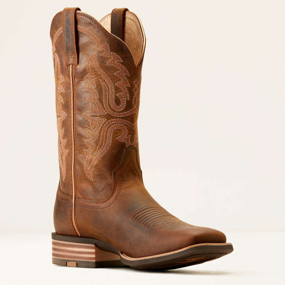 Olena Wide Square Toe Western Boot Women - SASSY BROWN