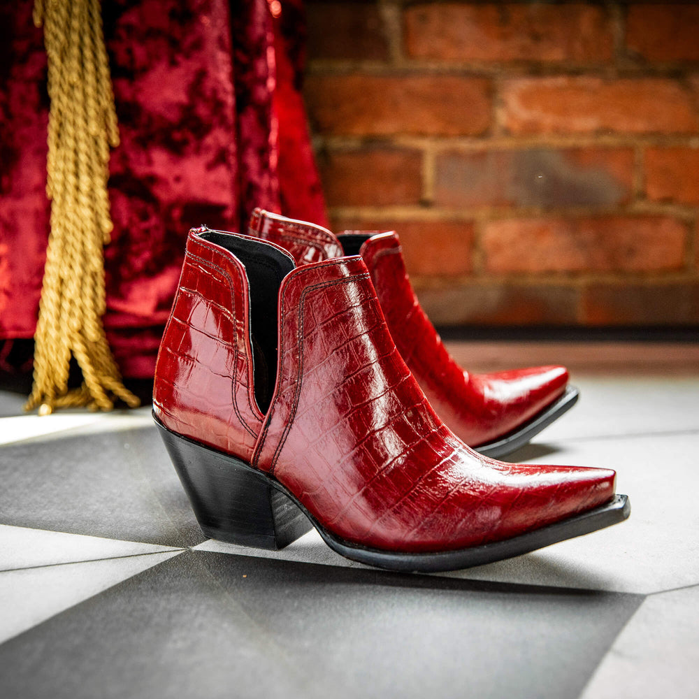 Dixon X Toe Western Boot Women - LUXE DUBONNET CROC PRINT