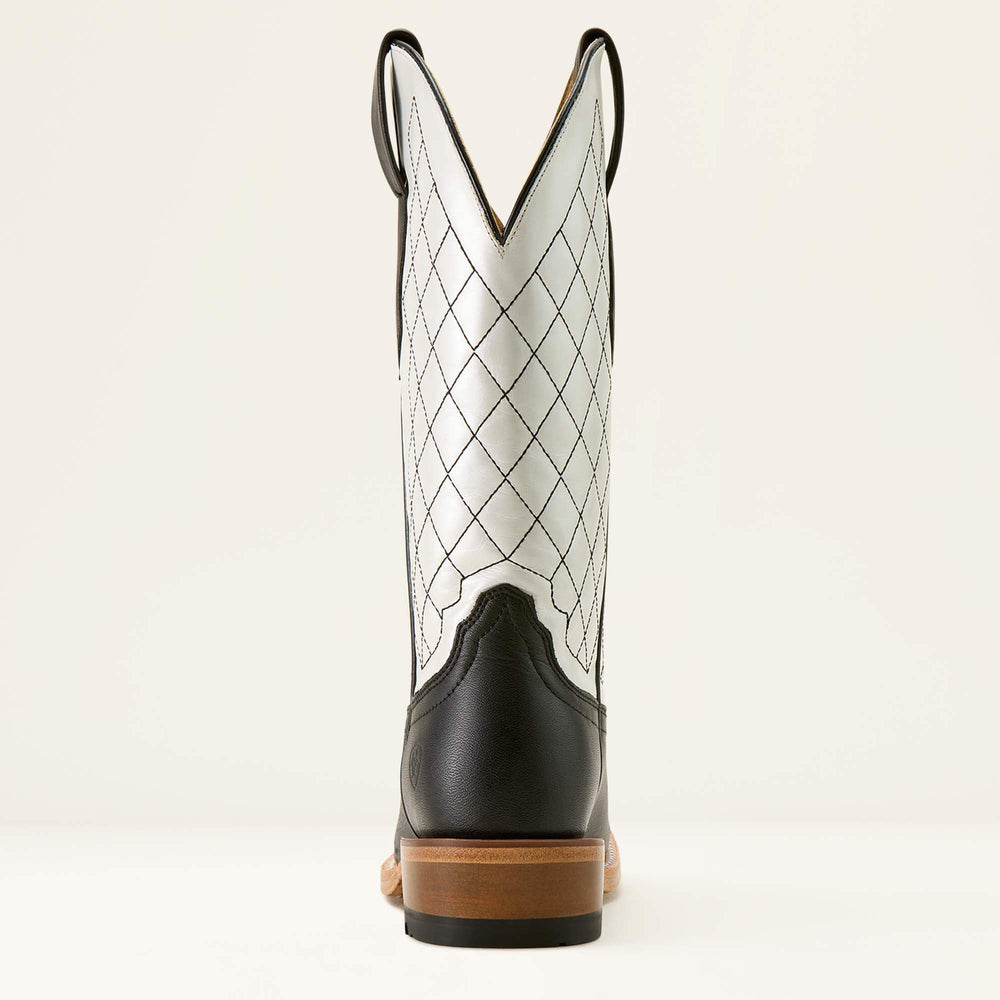 Futurity Denton Narrow Cutter Toe Western Boot Women - LITTLE BLACK DRESS/BRIGHT PEARL