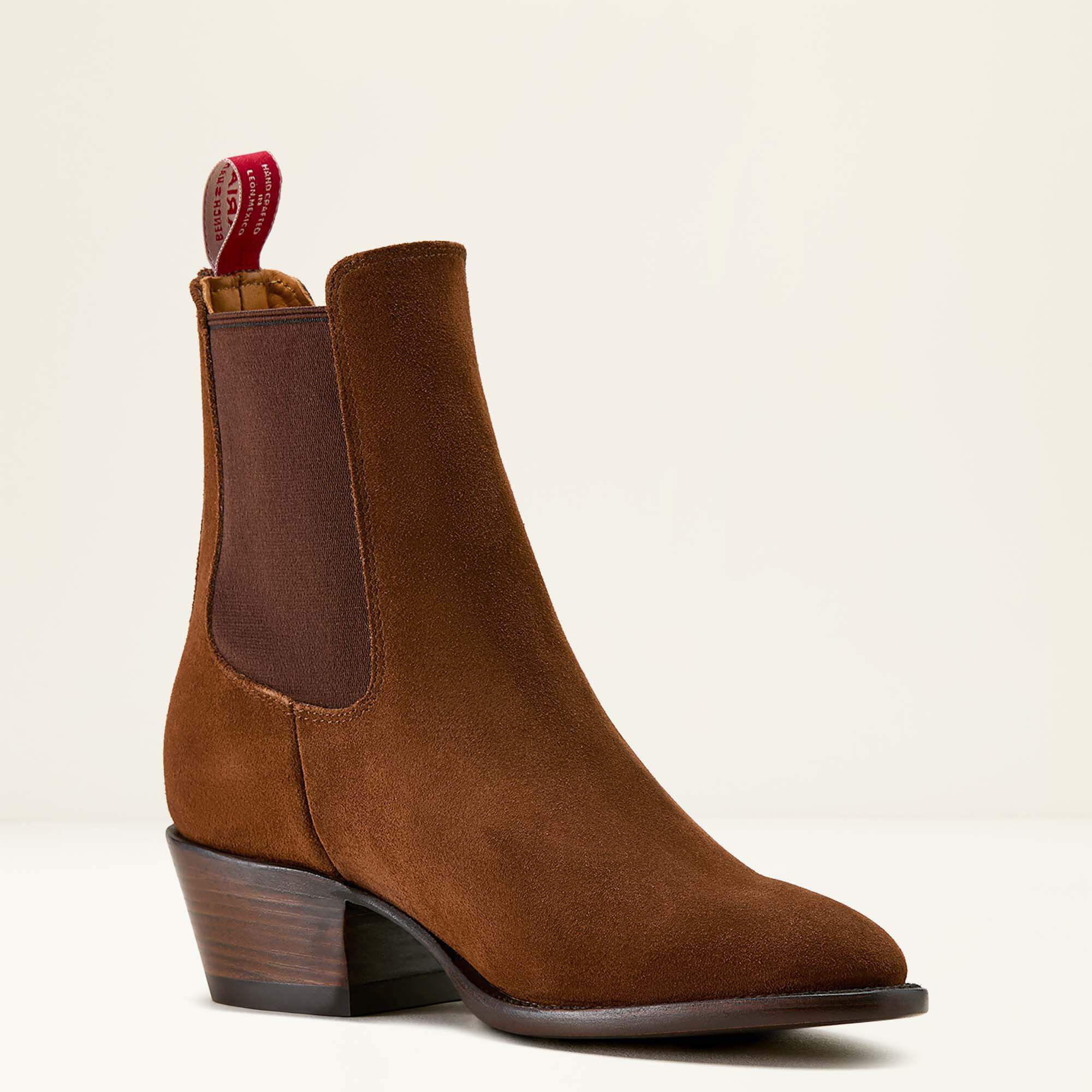 Bench Made Eleanor Almond Toe Chelsea Boot Women - CHESTNUT SUEDE