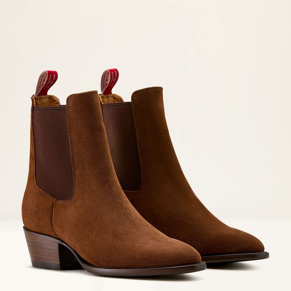 Bench Made Eleanor Almond Toe Chelsea Boot Women - CHESTNUT SUEDE