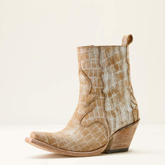Jade X Toe Western Boot Women - DISTRESSED CREMA CROC PRINT