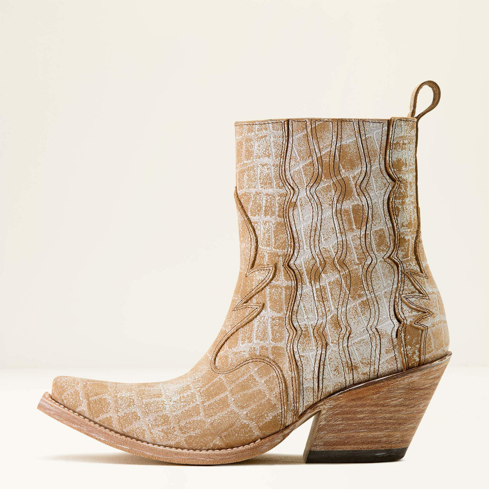 Jade X Toe Western Boot Women - DISTRESSED CREMA CROC PRINT