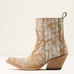 Jade X Toe Western Boot Women - DISTRESSED CREMA CROC PRINT