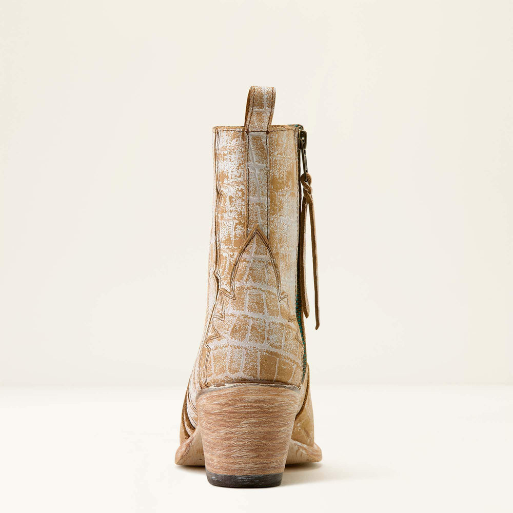 Jade X Toe Western Boot Women - DISTRESSED CREMA CROC PRINT