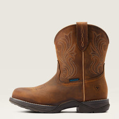 Anthem Round Toe Shortie Waterproof Western Boot Women - GLAZED BROWN