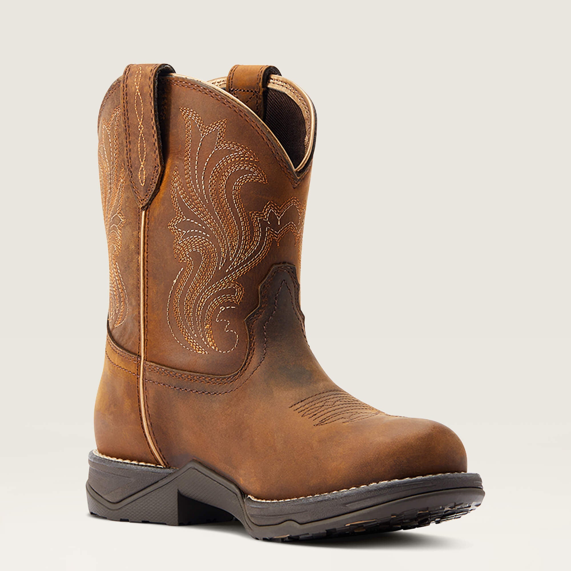 Anthem Round Toe Shortie Waterproof Western Boot Women - GLAZED BROWN