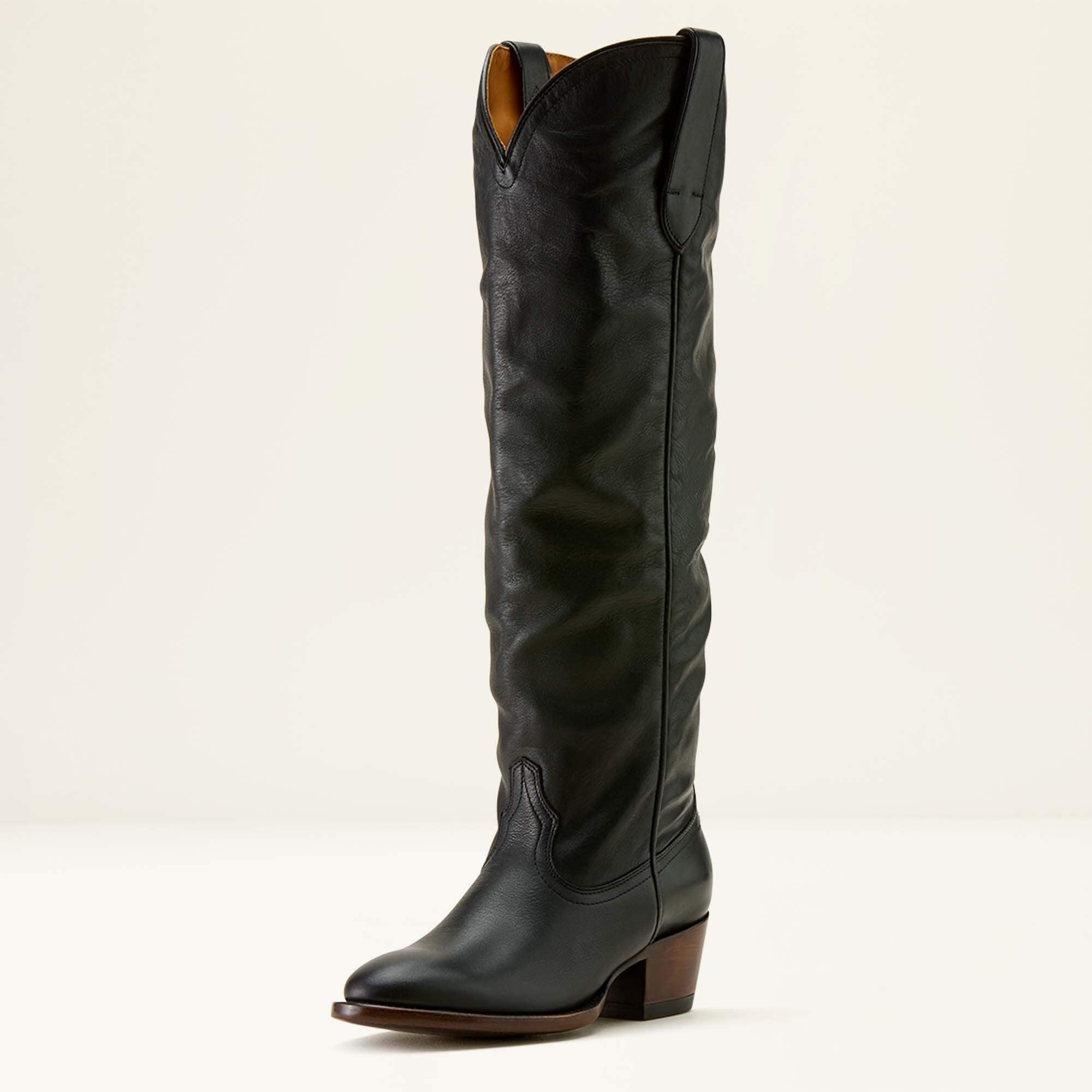 Bench Made Chaney Almond Toe Western Boot Women - CARBON BLACK