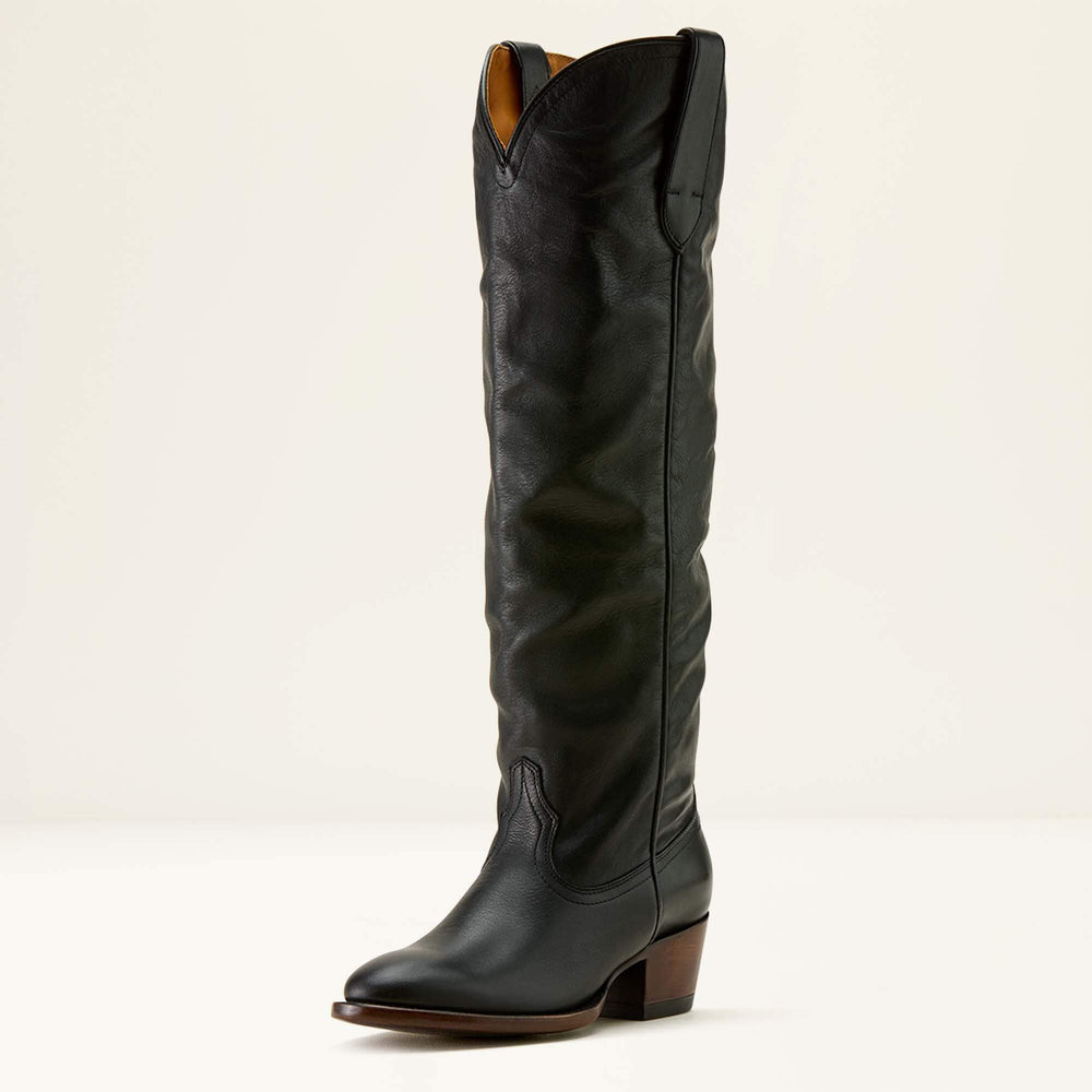 Bench Made Chaney Almond Toe Western Boot Women - CARBON BLACK