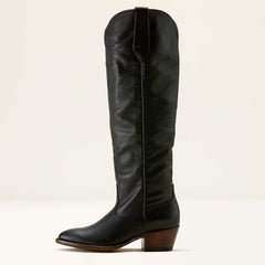 Bench Made Chaney Almond Toe Western Boot Women - CARBON BLACK