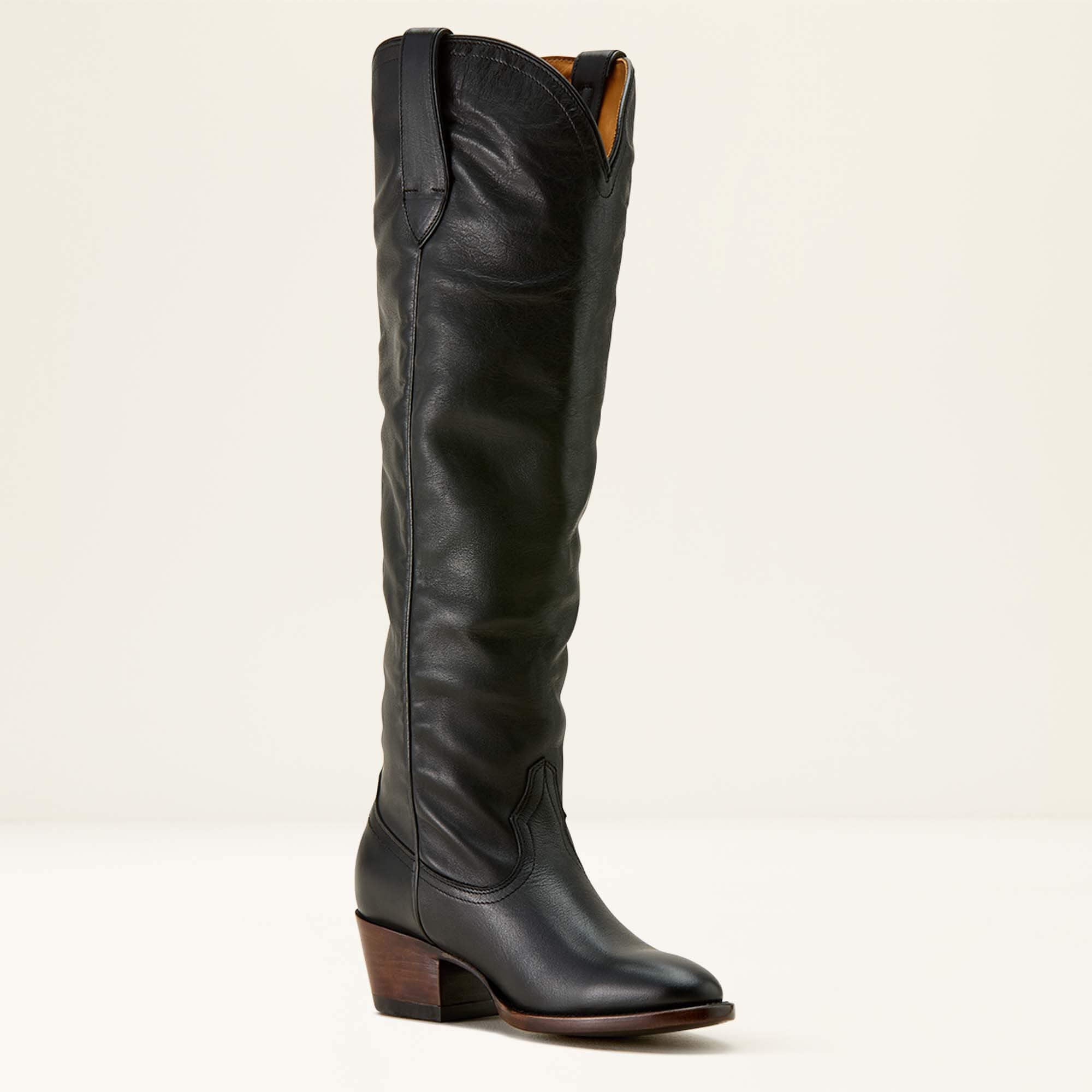 Bench Made Chaney Almond Toe Western Boot Women - CARBON BLACK