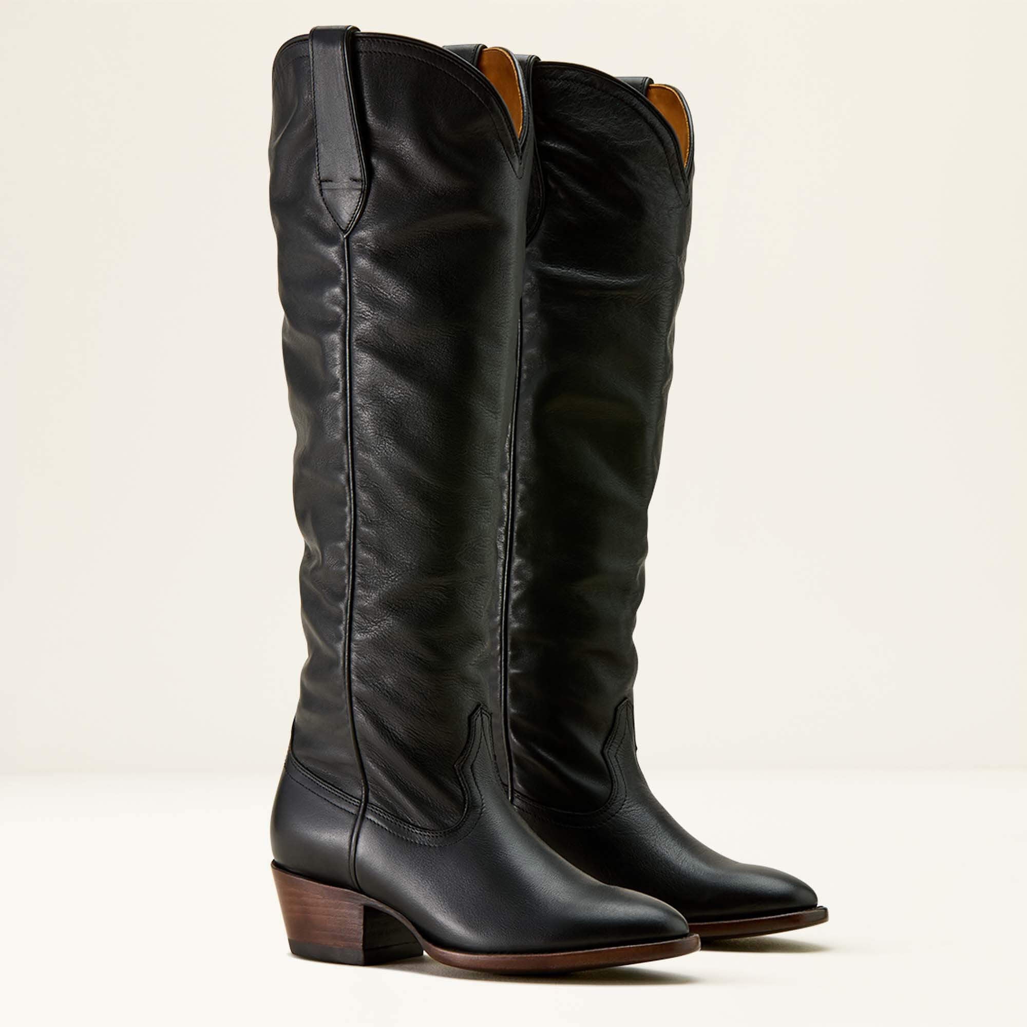 Bench Made Chaney Almond Toe Western Boot Women - CARBON BLACK