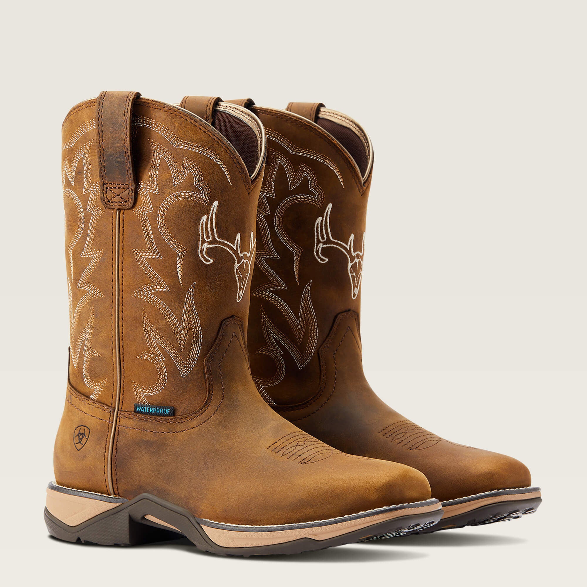 Anthem Deer Waterproof Western Boot Women - DISTRESSED BROWN