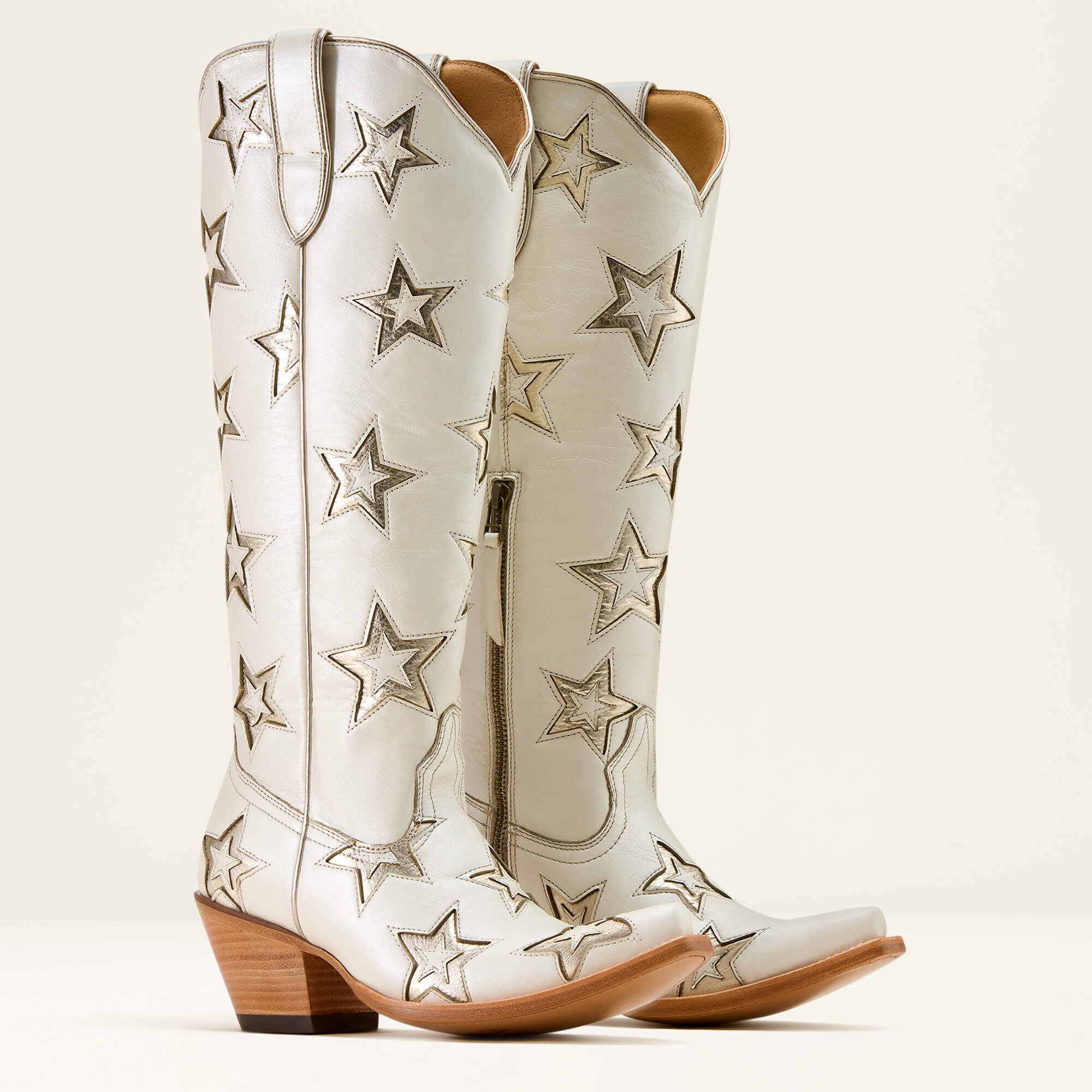 Casanova Star X Toe Western Boot Women - IVORY PEARL