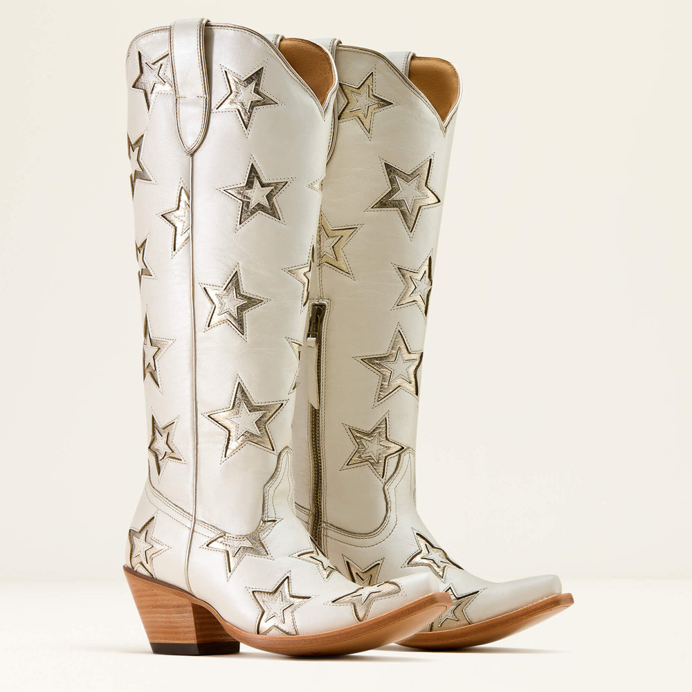 Casanova Star X Toe Western Boot Women - IVORY PEARL