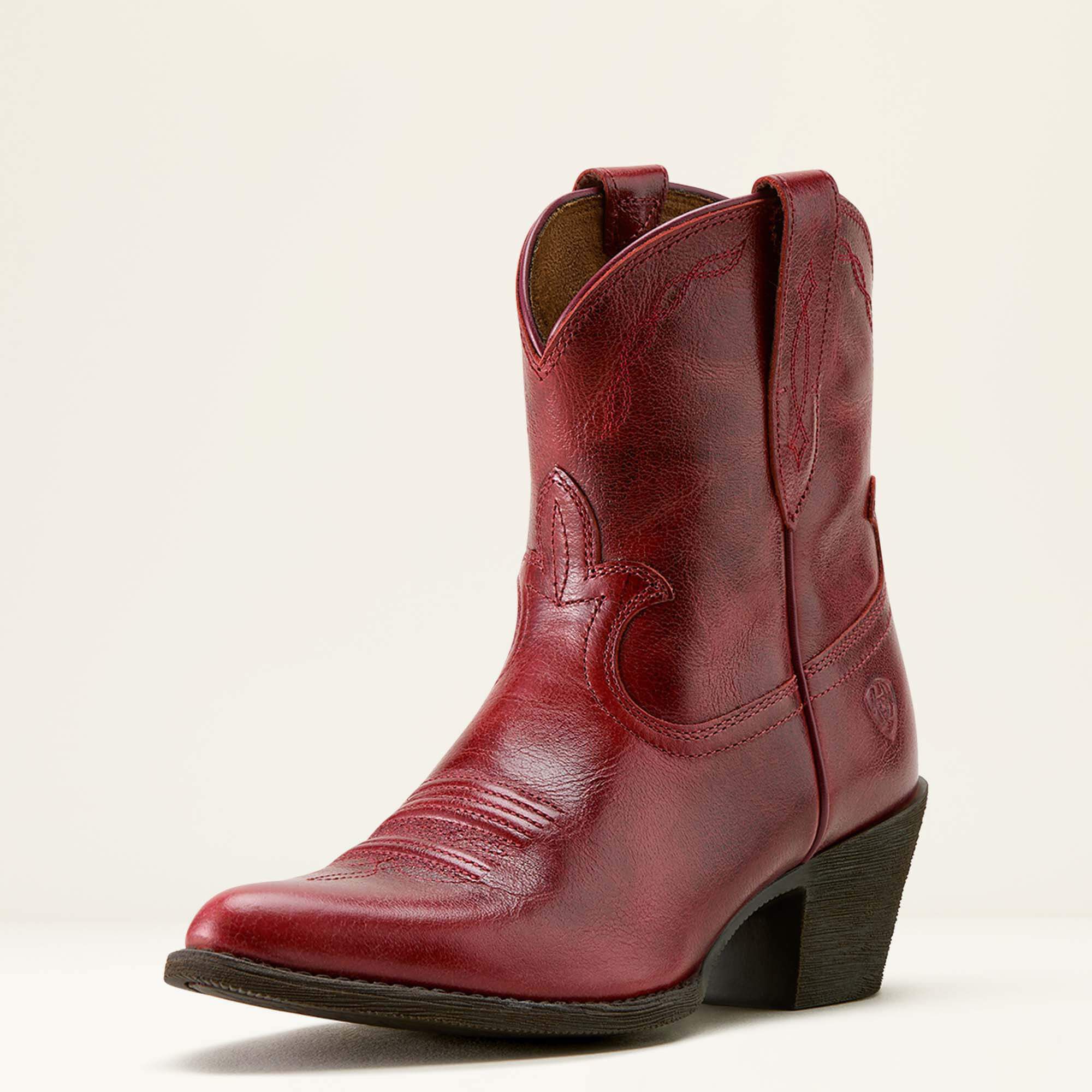 Maggie J Toe Western Boot Women - BARN RED