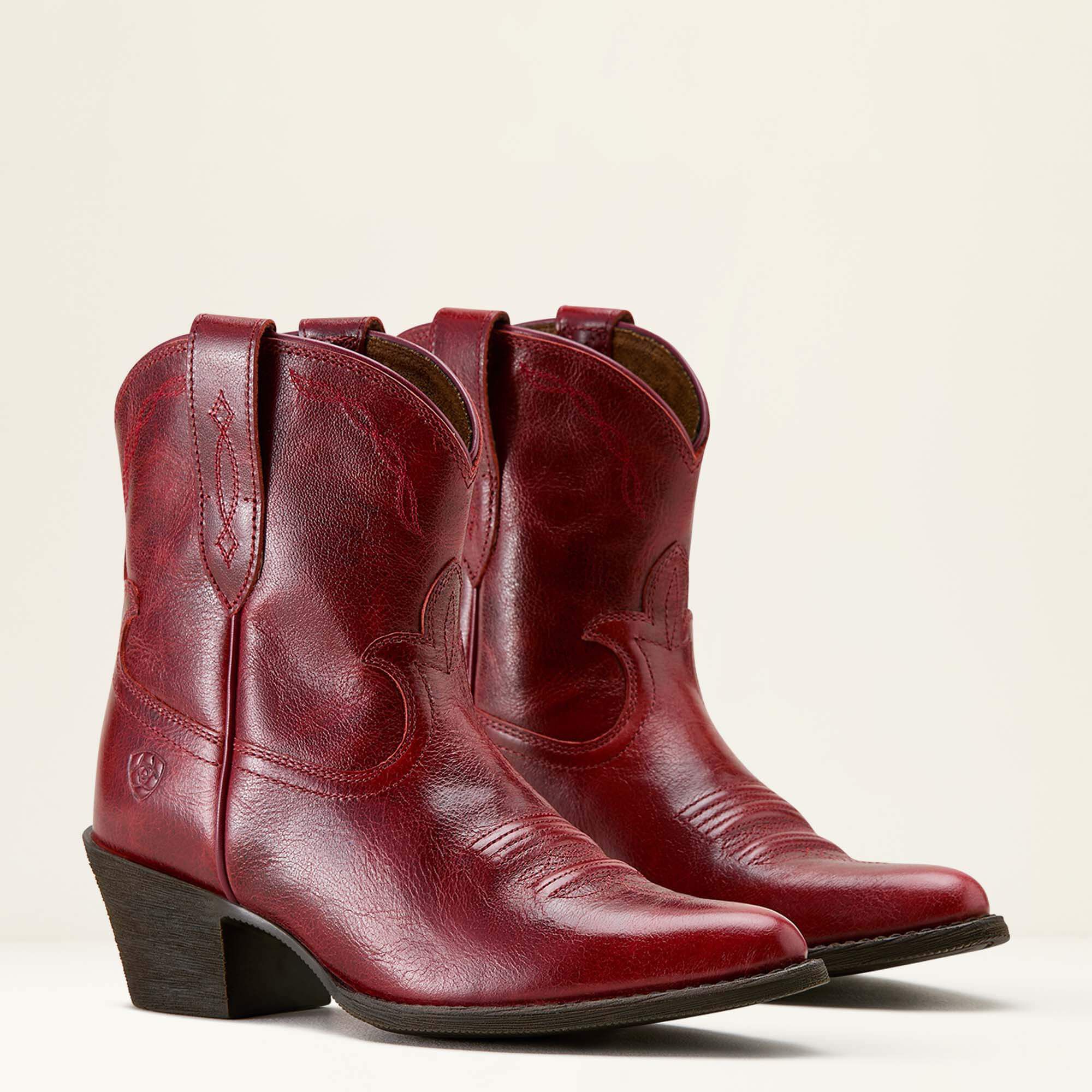 Maggie J Toe Western Boot Women - BARN RED