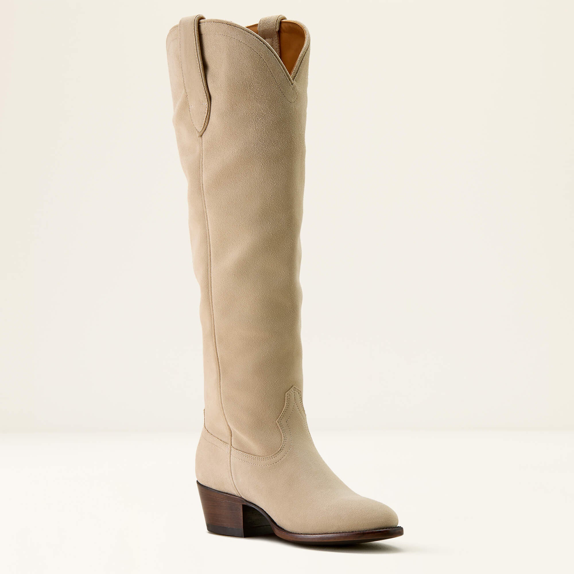 Bench Made Chaney Almond Toe Western Boot Women - LIGHT FAWN SUEDE
