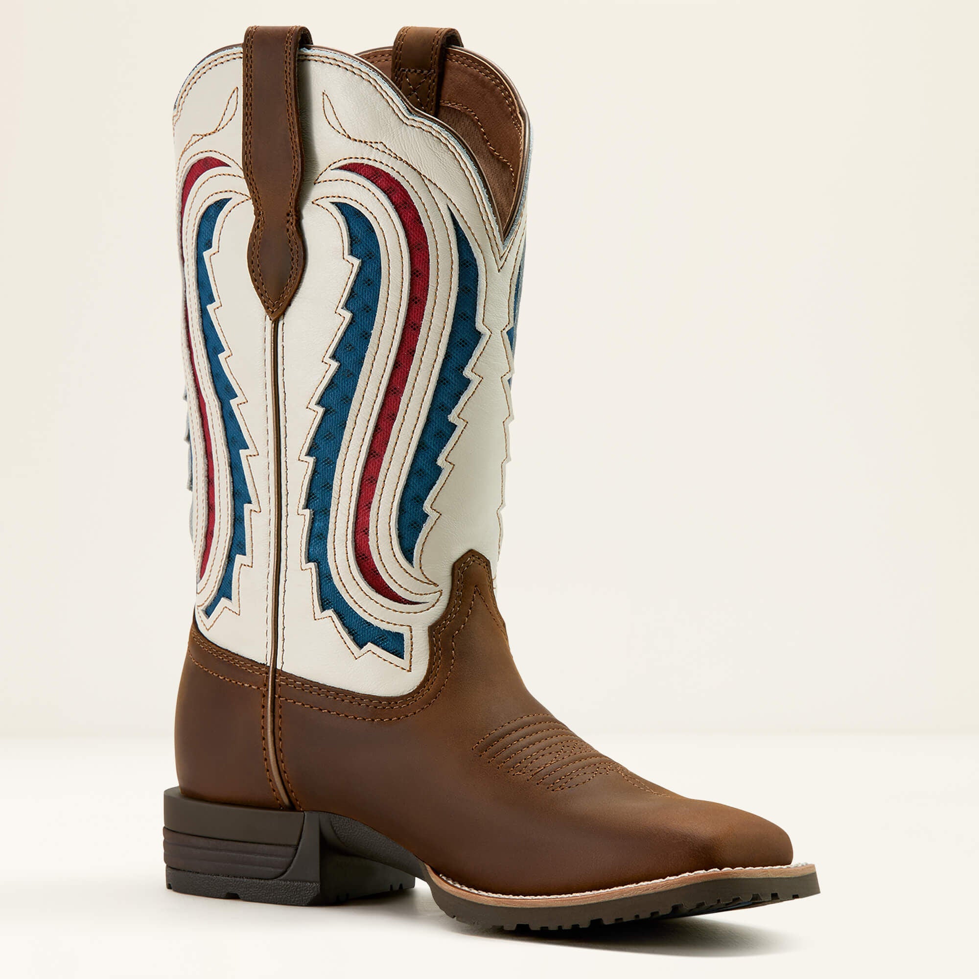 Hybrid Ranchwork VentTEK 360 Western Boot Women - DISTRESSED BROWN/CREMA