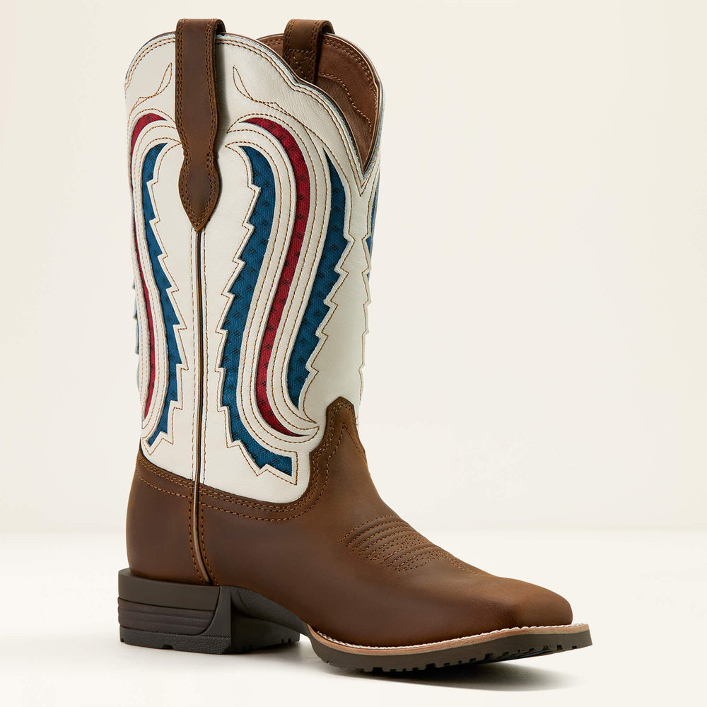 Hybrid Ranchwork VentTEK 360 Western Boot Women - DISTRESSED BROWN/CREMA