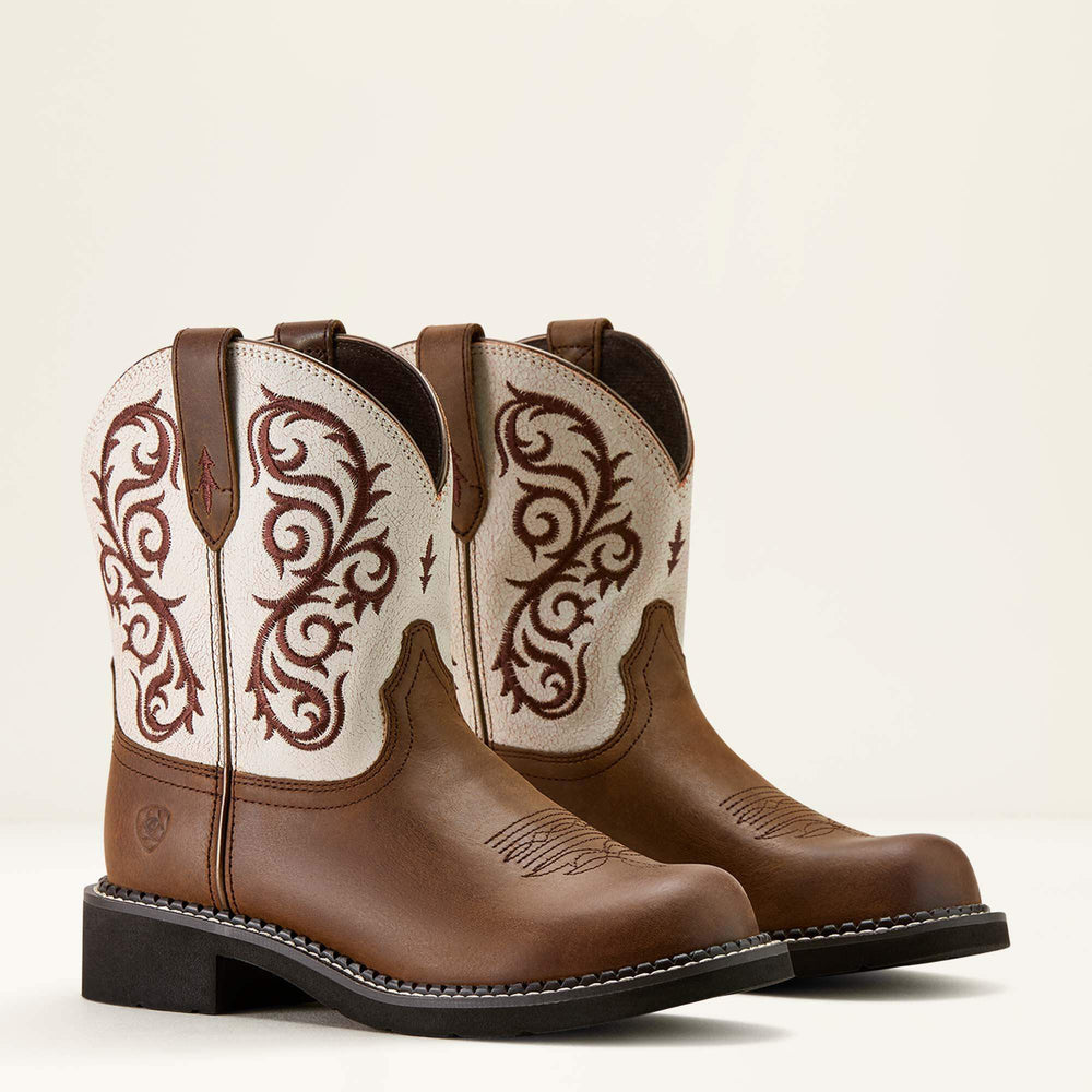 Fatbaby Heritage Lilah Western Boot Women - CHOCOLATE CHIP/DISTRESSED IVORY