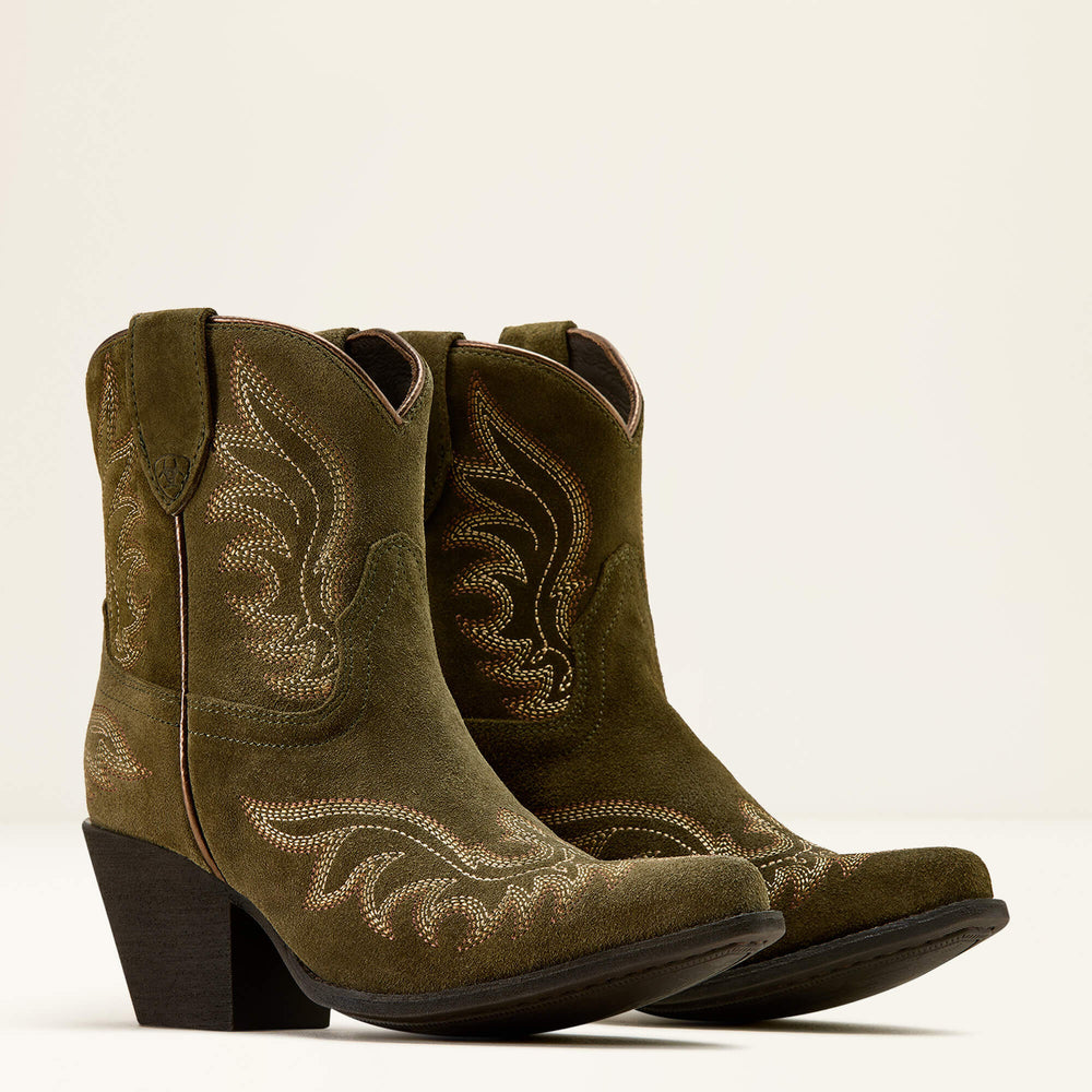 Chandler X Toe Western Boot Women - SOFT OLIVE SUEDE